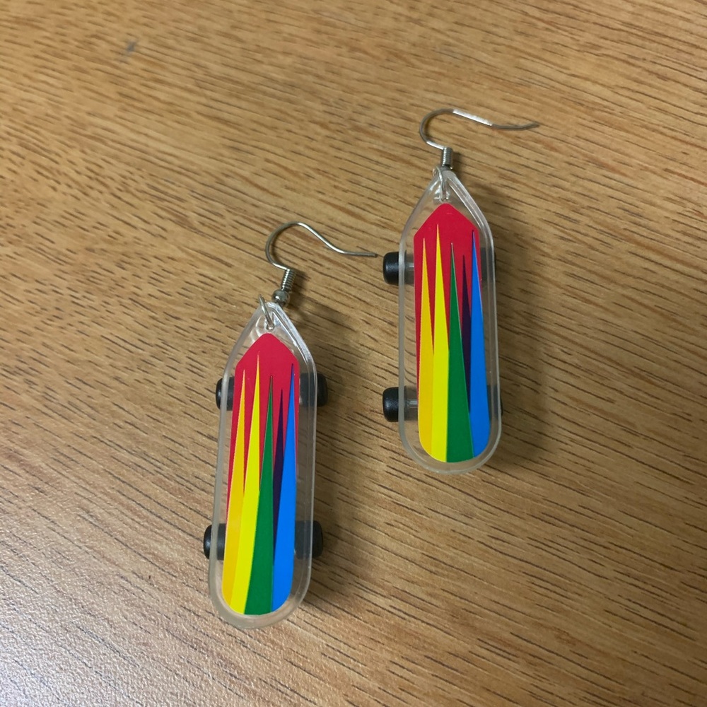 Triangle Skateboard Earrings